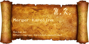 Merger Karolina névjegykártya